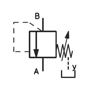 Hydraulic pressure sequence valve direct operated symbol